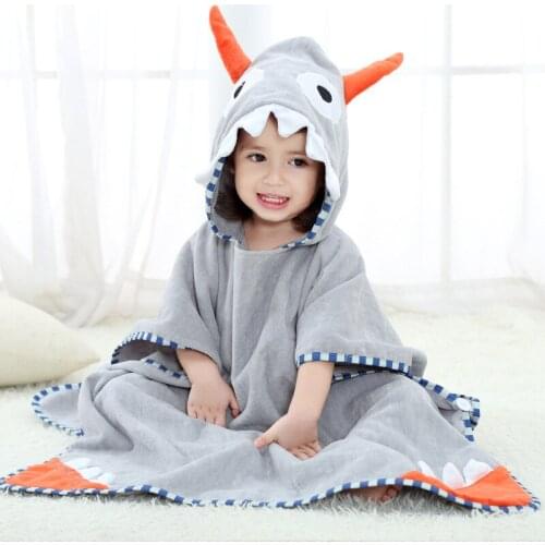 Baby Bath Towel Cover Quilt Lovely Cartoon Printed Hooded Bathrobe Comfortable Cotton Absorbent Bath Towel For Children LB427