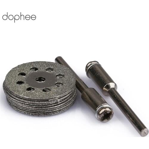 Dophee Carbon Steel Grinding Circular Saw Cutting Disc Dremel Rotary Tool Diamond Dremel Accessories with 2 Mandrel 22MM 10PCS