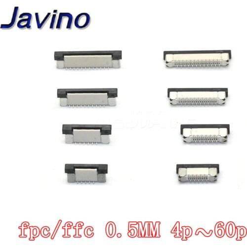 10pcs FFC FPC socket 0.5mm 4/6/7/8/9/10/12/14/15/16/20/22/24/26/28/30/34/40/45/50/54/60 Pin Vertical Type Ribbon Flat Connector