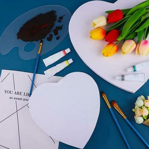 Artist Canvas Plain Heart Shape Cotton Oil Painting Artist Board Stretched Canvas for Artworks Oil Paint Board Art Board Crafts