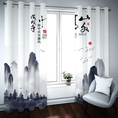 Custom New Chinese window Blackout curtains for home roman curtains for kitchen Living room bedroom 3D Window Curtains