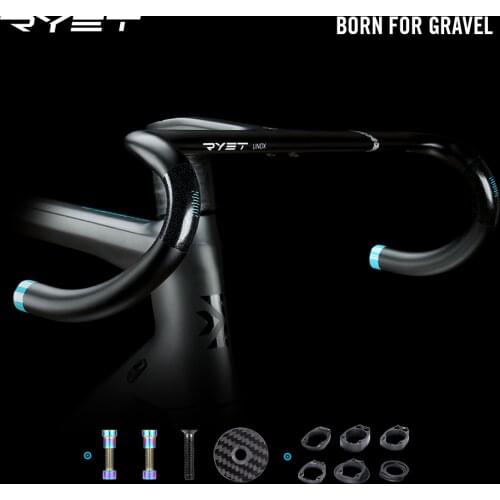 Gravel Handlebar carbon fiber Exotropism handlebar 28.6mm/31.8mm integrated bicycle carbon strip road bike handle matte black