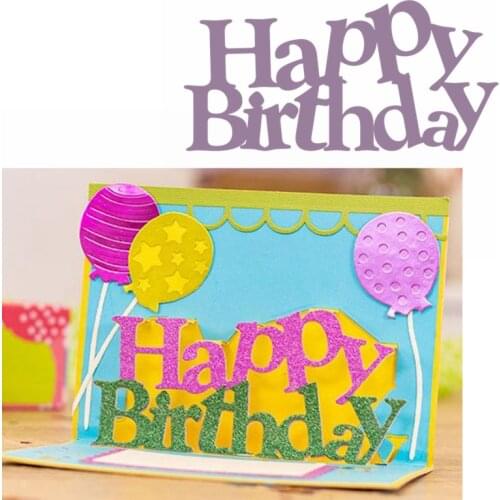 Happy Birthday Metal Cutting Dies Birthday Word Die Cuts For Card Making DIY Scrapbook Decoration New 2019 Embossed Crafts Cards