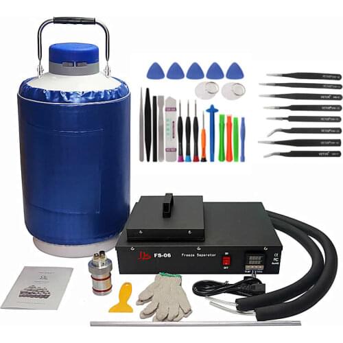 220V 110V FS06 2 in 1 Liquid Nitrogen Frozen LCD Separator With 10L Liquid Nitrogen Tank For 9 inch Mobile Phone Screens Repair