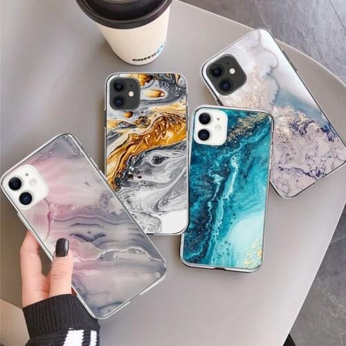 Moskado Vintage Marble Pattern Shockproof Phone Cover For iPhone 11 12 Pro Max X XR XS Max 7 8 7Plus Clear Soft Silicone Cases