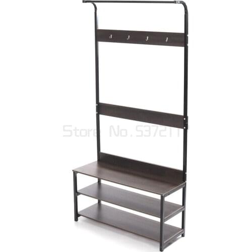 Coat Rack Shoes Rack Clothes Hanger Bedroom Living Room Furniture Floor Standing Wardrobe Clothes Metal Iron Hanging Shelf