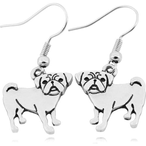 Vintage Hippie Pug Drop Earring Boho Cute Dog Earing Big Earrings 2018 Pendientes Earings Fashion Jewelry For Women Brincos