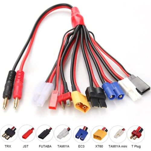 HTRC 8 in 1 Charging Plug Convert Cable Lipo Battery T Plug TRX JST ESC XT60 Plug Multi Charging Convert For RC Airplanes Car