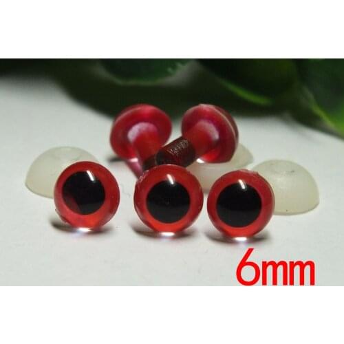 100pcs- 6mm red color Animal Eyes Safety Eyes --free shipping