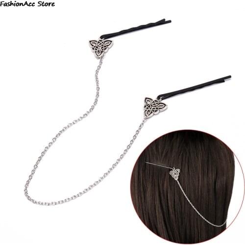 Women Vintage Celtic Vikings Hairpin Celtics Knot Hair Accessories Norse Hair Pin Viking Hair Clip for Women Longhair Decorat