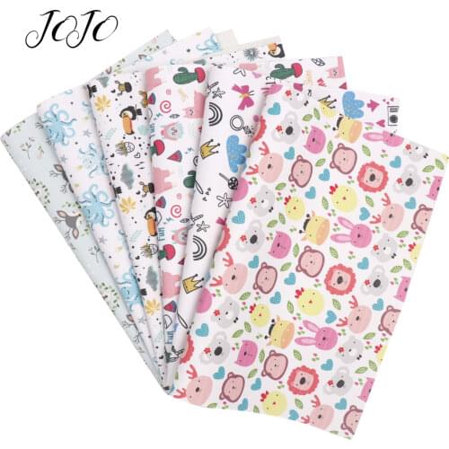 JOJO BOWS 22*30cm 1pc Faux Synthetic Leather Fabric Animal Fruit Printed Sheet For Apparel DIY Supplies Home Textile Party Decor