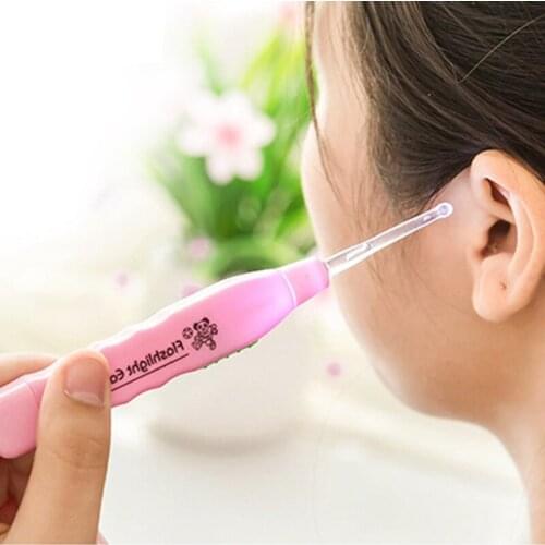 1pcs LED light Ear Cleaner Earpick Remove Ear Wax Baby Child Ear Spoon Curette Ear Cleaning Random Color Ear Care Safety Cleaner