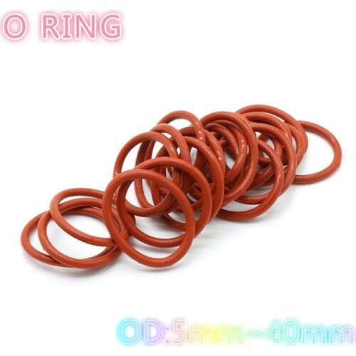 25/50 pcs OD 5mm~40mm O Ring Seal Gasket Silicone Rubber Insulated Waterproof Washer Round Shape Wire Dia 1.5mm/3.5mm
