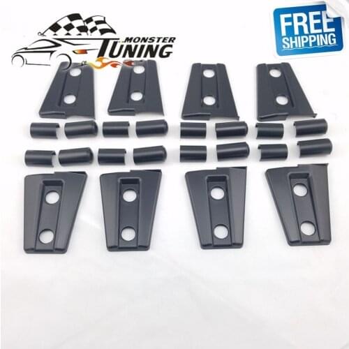 Free Shipping 8pcs/set 4 Door Car Black Door Hinge Cover Protector Trim Fit For Jeep Wrangler 2007-2016