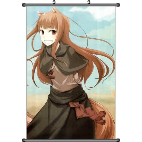 Coscase Japanese Anime Spice and Wolf Okami to Koshinryo Holo Home Decor Wall Scroll Poster Decorative Pictures