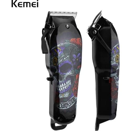 Kemei Adult Carbon Steel Head Hair Trimmer Rechargeable Electric Razor Men Beard Electric Hair Clipper Hair Cutting Machine 40G