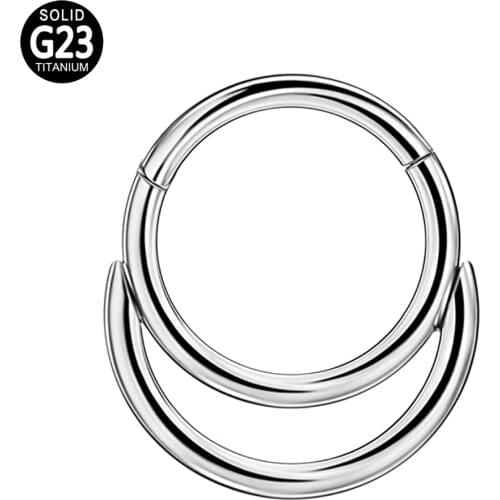 G23 Titanium Nose Hoop Rings Hinged Segment Moon Septum Clicker Nipple Ear Tragus Cartilage Helix Lip Nostril Piercing Jewelry