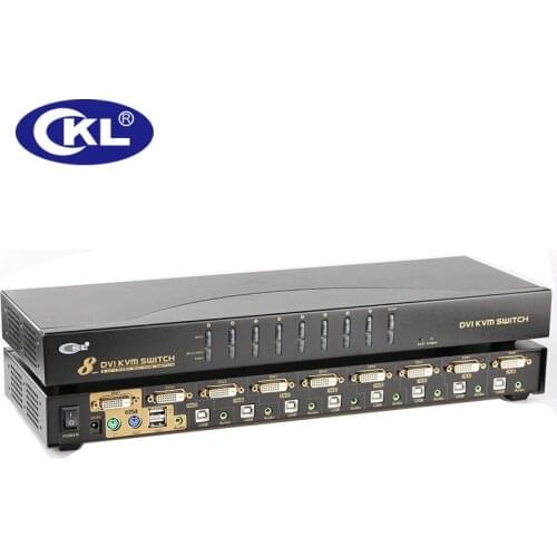 CKL 8 Port USB PS/2 DVI KVM Switch Support Audio Auto Scan PC Monitor Keyboard Mouse DVR NVR Switcher 1080P (CKL-9138D)