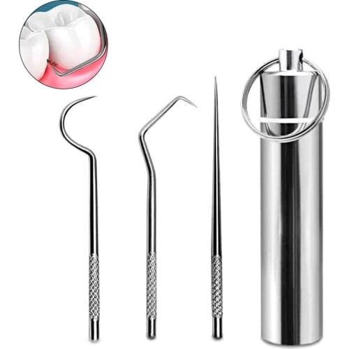 Duolvqi Creative Toothpick Portable Fruit Salad Picks Tooth Cleaning Tool Sticks Stainless Steel Household Kitchen Accessories