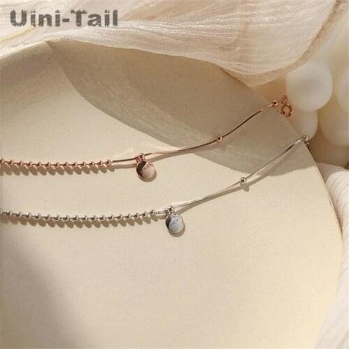 Uini-Tail hot sale new product 925 sterling silver peas alphabet lucky bracelet simple fashion trend sweet high quality jewelry