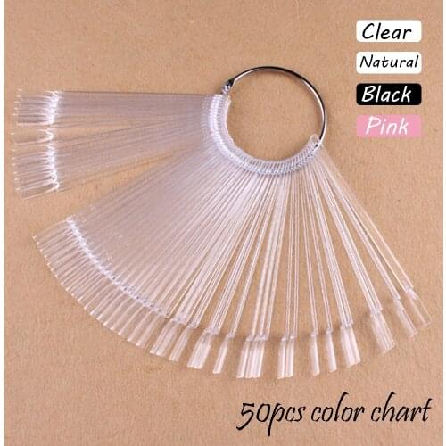 False Nail Art Tips 50ps Stick Display,gel Nail Polish Color Chart Foldable Practice Fan Board cosmetic Nail art designs Tools