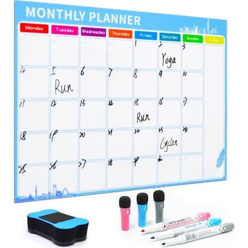 Fridge Magnetic Erasable Calendar Kit With Whiteboard Calendars Monthly/Weekly Planner Weekly Erasable Calendar For Fridge Decor