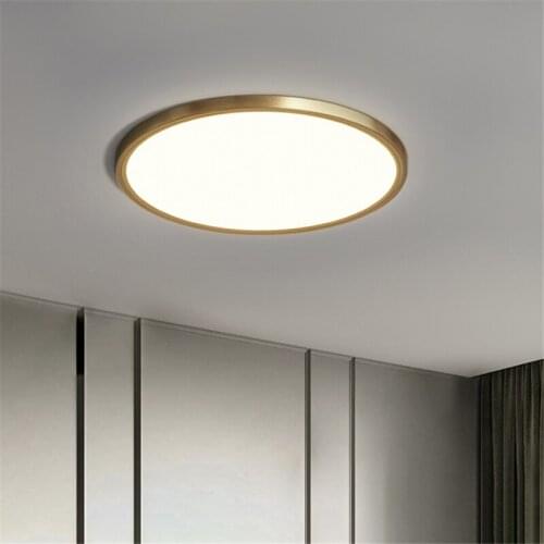 Copper Ceiling Lights Thin Lamp Modern Lighting Led Ceiling Light Round Minimalist Room Lamps Aisle Corridor Lights for Room