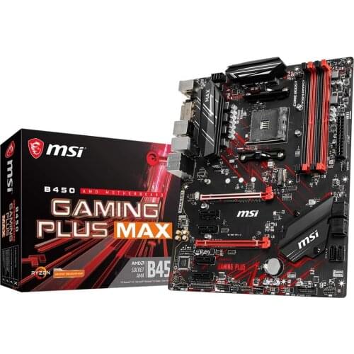 MSI B450 GAMING PLUS MAX Motherboard ATX, AM4, DDR4, LAN, USB 3.2 Gen2, M.2, MYSTIC Light Sync, HDMI, DVI-D, AMD RYZEN 4133 MHz