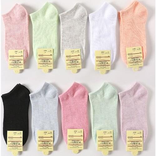 5 Pairs 1 Lot Women Socks Cotton Wholesale Solid Color Soft Breathable Socks Pack Spring Summer Autumn Harajuku Ankle Sock Set