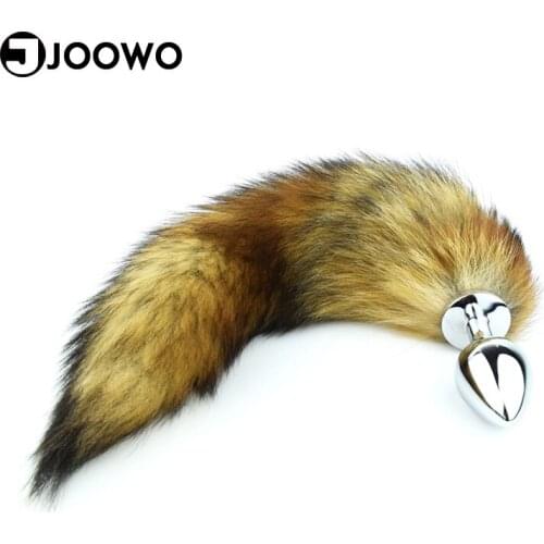 New Love Sexy Romance Stainless Steel Faux Fox Tail Anal Butt Plug Sex Toy Flirting Sex Products For Adult Men Women