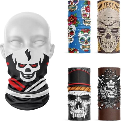 New Skull Design Mens Face Neck Ring Scarf Dustproof Head Wrap Tube Cover Bandana Outdoor Sport Unisex Headwear Riding Headband