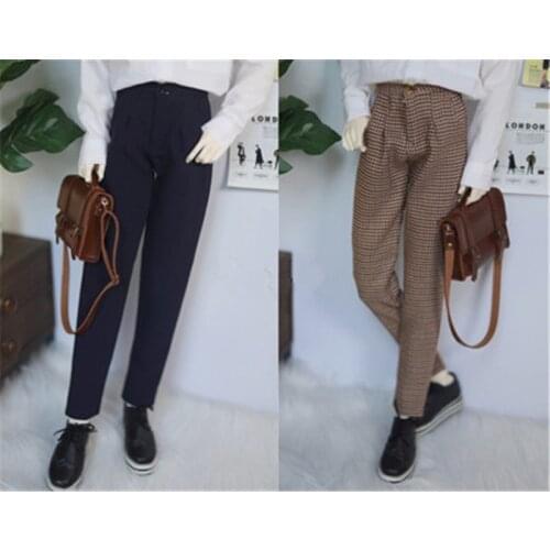 BJD doll clothes fit for 1/3 1/4 Uncle size fashion checked suit pants 9 fen pants 2 color doll accessories