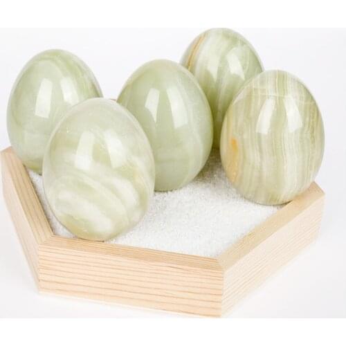 Wholesale 3pcs/Lot New Creative Egg-shaped Afghan Jadess Handle Marble Ball Handicraft Home Soft Decoration Small Ornaments