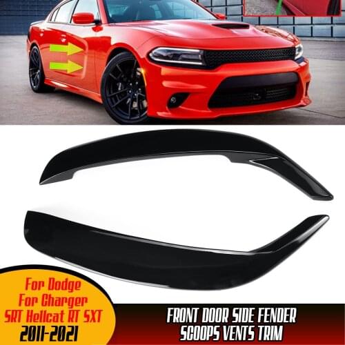 A Pair Car Front Door Side Fender Scoops Vents Trim Sticker Decoration For Dodge For Charger SRT Hellcat RT SXT 2011-2021 ABS