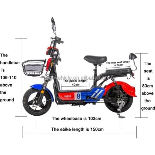 2021 Popular New Design electric bike 48V 12ah/20ah battery with basket Brushless electric bicycles