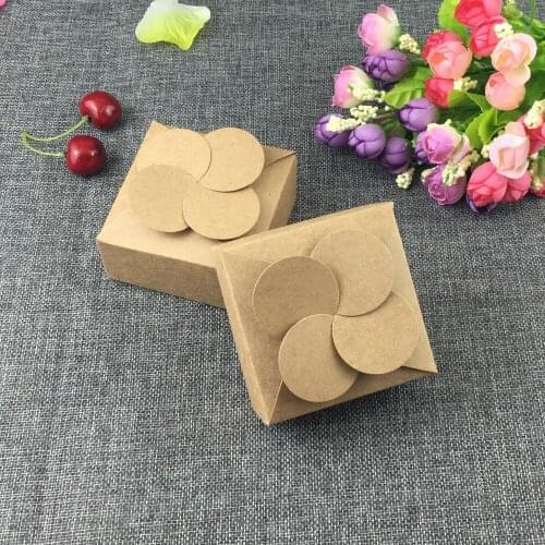 30Pcs Simple Style lucky Four-leaf Clover Pattern Seal Blank Paper Box Jewelry/Accessories/Small Gift Carrying Packing Boxes