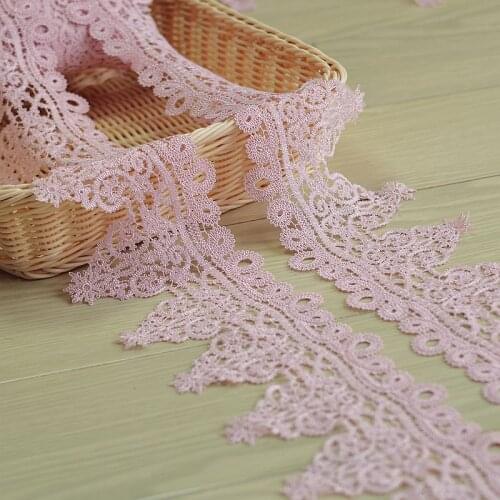 10cm wide-2yards/lot DIY Lace Craft Beautiful Venise Embroidered Lace Trim~Pink~Lovely~Wedding/Doll/Dress