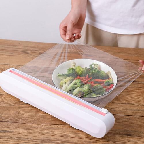 Food Wrap Cutter Cling Film Cutter Foil Cling Film Wrap Dispenser Foil Film Wrap Storage Dispenser Cutter Kitchen Accessories