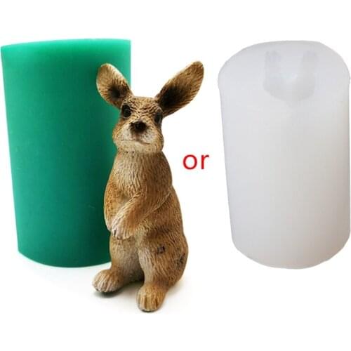 3D Silicone Rabbit Cake Decorative Mold Easter Rabbit Animal Modeling Candle Mold Gypsum Resin Mold