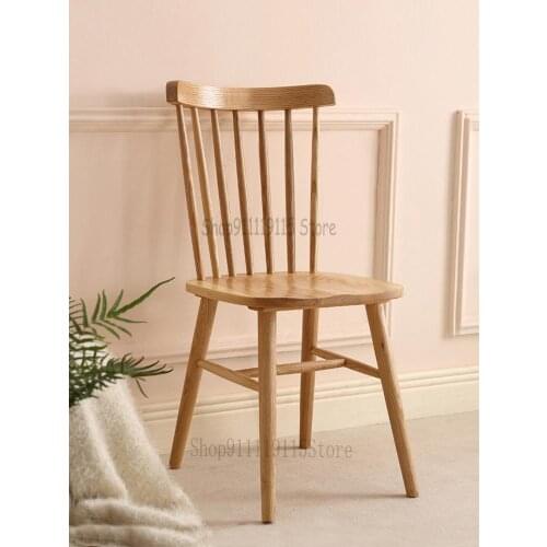 Japanese Style Windsor Chair Solid Wood Chair Designer Back Cafe Ash Wood Log Fashion Simple Modern Dining Chair