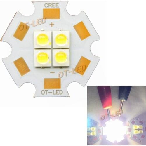 2PCS 6V/12V 3535 4Chips 4W-12W LED Emitter Cool White Warm White LED Diode with 20MM Copper PCB for DIY