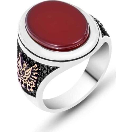 Tevuli 925 Sterling Silver Ottoman State Crested Male Ring
