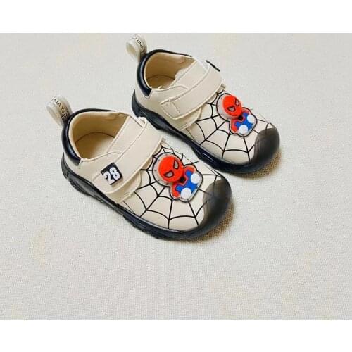 Disney baby cartoon spiderman boy girl baby casual shoes sports shoes non-slip soft bottom LED light shoes