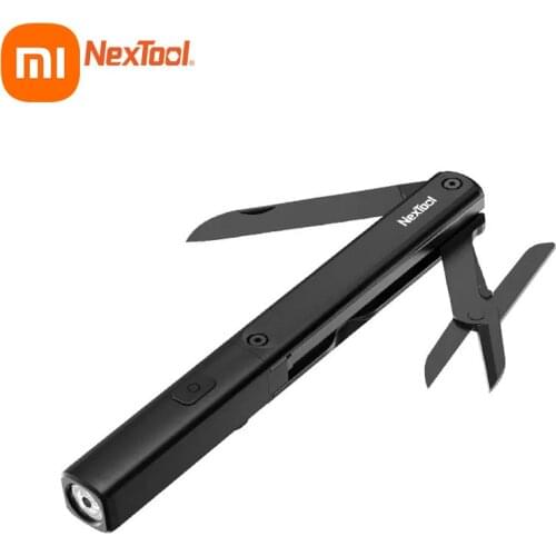 Xiaomi NexTool Multifunctional 3 in 1 Pen Tools N1 Flashlight Scissors USB Rechargeable IPX4 Waterproof Portable Outdoors Tools