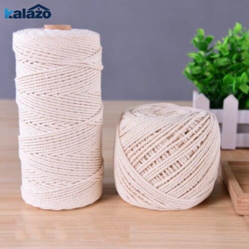 1pc 200m 2/3mm diameter Beige Cotton Cord Twisted Cord handmade Craft Macrame String DIY material supplies home decorations