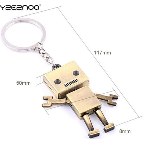 1 Pcs New Arrival Movable Keychain Key Ring Key Holder Bag Car Pendant Fashion Metal 3d Robot Key Chain