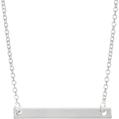 10Pcs/lot Wholesale Fashion Simple Geometric Flat Bar Pendant Necklace Long Chain Collar Necklace for Women