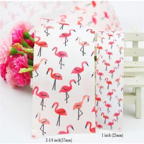 10 yards 25mm 57mm cute cartoon Red-crowned cranes printed tape poslyter grosgrain Ribbon DIY Sewing material