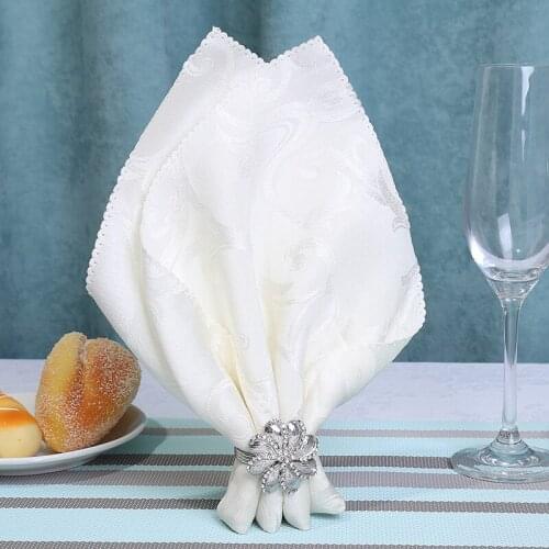 2/PCS creative napkin buckle high-grade fabric ring flower napkin ring hotel western table setting tableware decoration