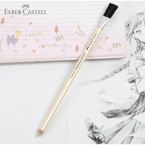 2 pcs Faber Castell 7058-B Pencil Eraser+Brush Drawing Stationery School Office Supplies Pencil Eraser Ballpoint Gel Pen Erasers